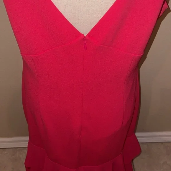 Badgley Mischka ruffle sleeveless maxi dress wedding guest size 14 - Picture 4 of 8